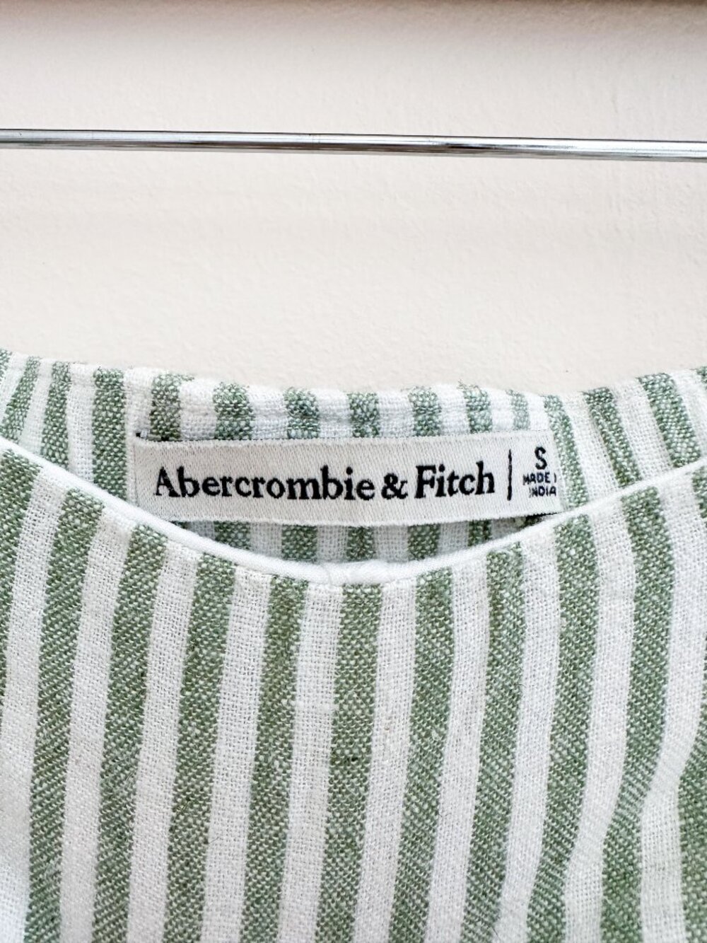 Abercrombie & Fitch The A&F Scarlett Linen-Blend Mini Skort Green Stripe Size S - Picture 4 of 8